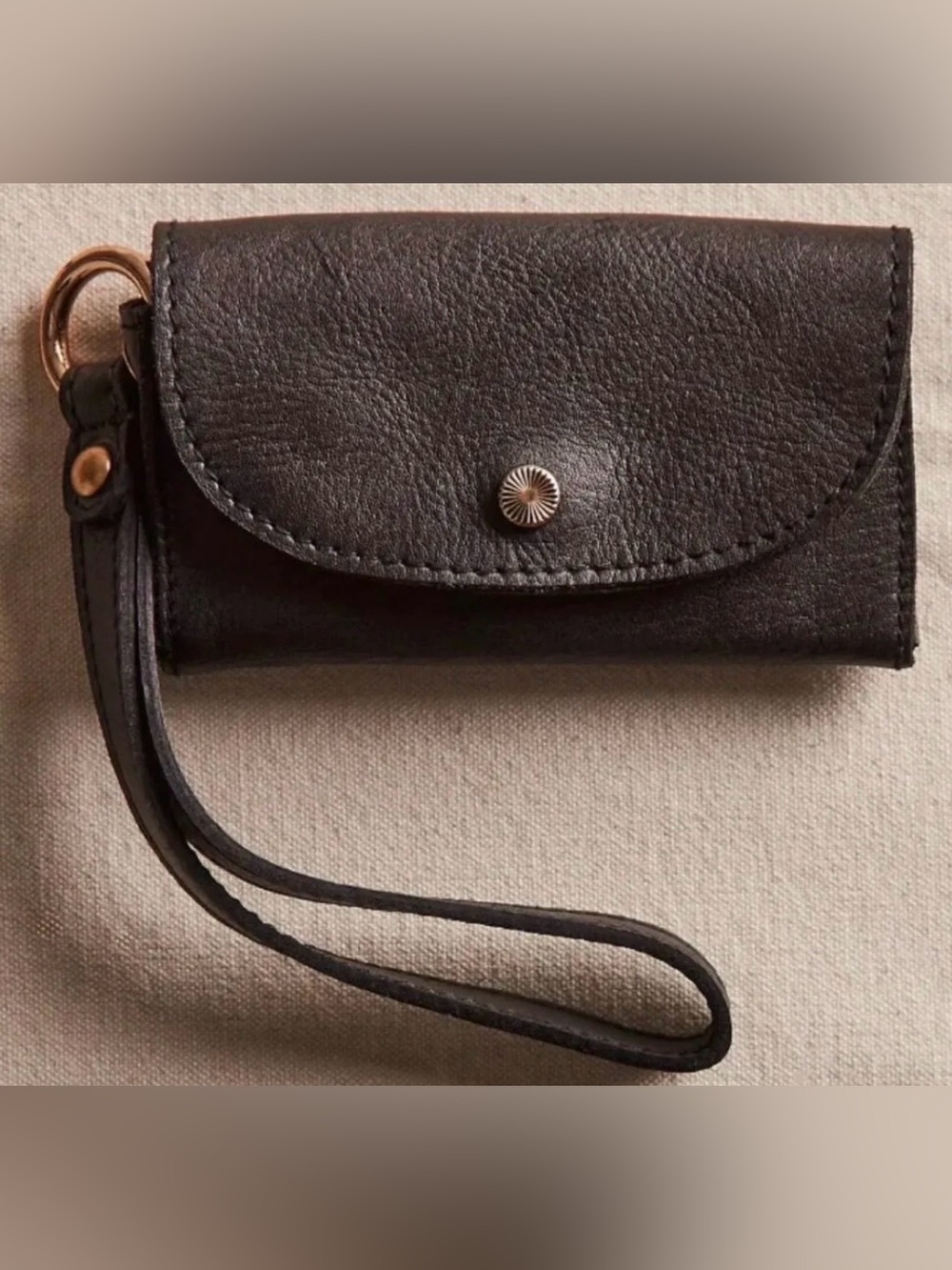 Free People Leather Bag Lanyard - Black